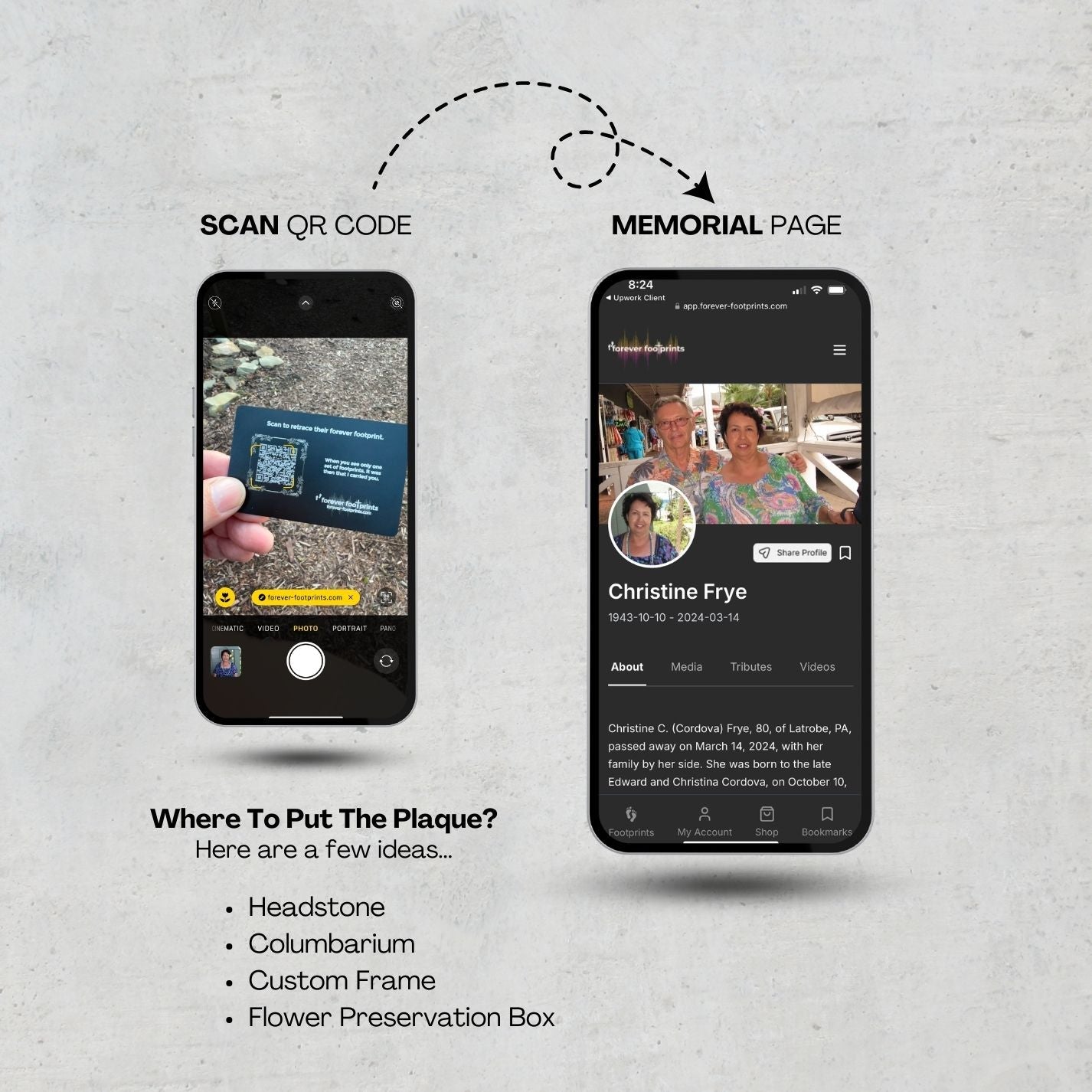 QR Memorial Plaque & App